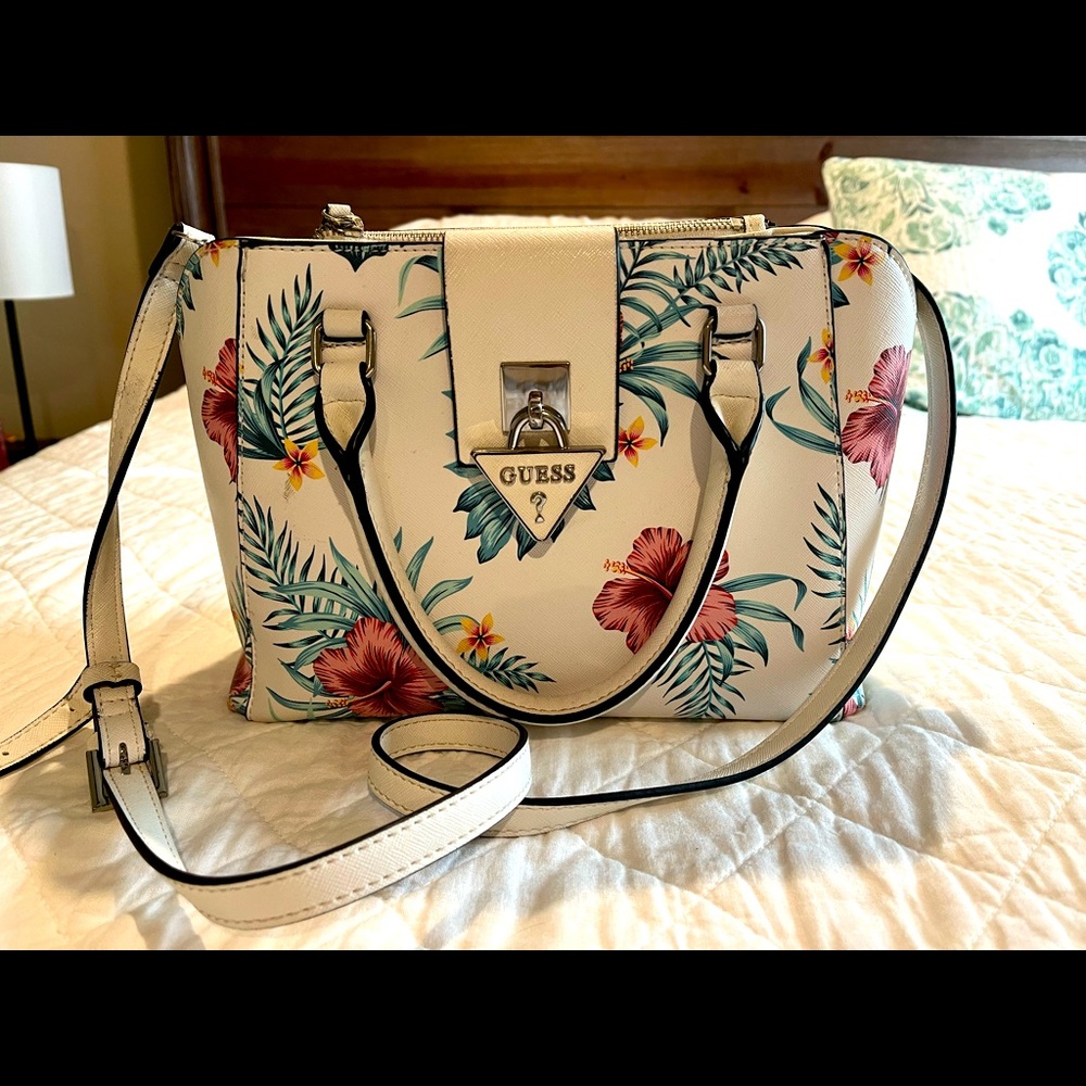 Guess satchel flower purse